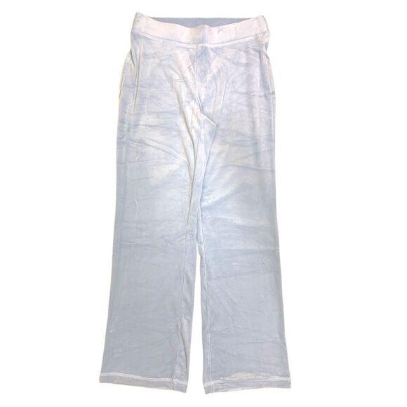 Juicy Couture Pants - Juicy Couture Velour Pant, Elastic Waistband with Rhinestone Logo - Light Blue